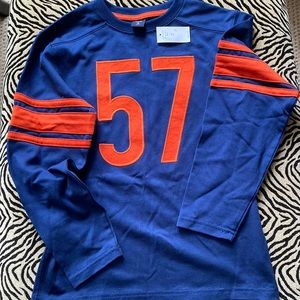 GAP NWT M 8 Long sleeve jersey blue orange appliqué stripes 57 Game Day